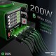 Мережевий зарядний пристрій 2UUL PC01, 200 Вт, Quick Charge, Power Delivery (PD), з безпровідною зарядкою, 7 портів Прев'ю 2