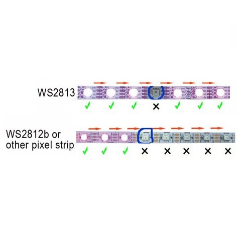 RGB LED Strip SMD5050, WS2813 (with controls, black, IP20, 5 V, 30 LEDs/m, 5 m) Preview 2