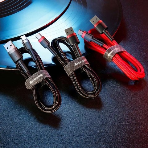 USB кабель Baseus Cafule, USB тип-C, USB тип-A, 300 см, 2 A, черный, #CATKLF-UG1 Превью 4