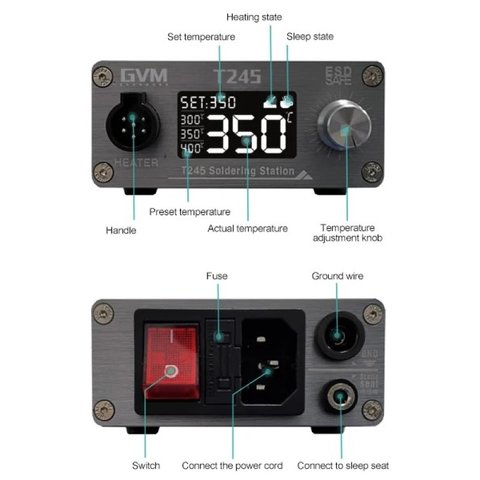 Soldering Station GVM T245, (digital, 130W) Preview 6