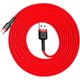 USB Cable Baseus Cafule, (USB type-A, USB type C, 300 cm, 2 A, red, nylon braided) #CATKLF-U09 Preview 1