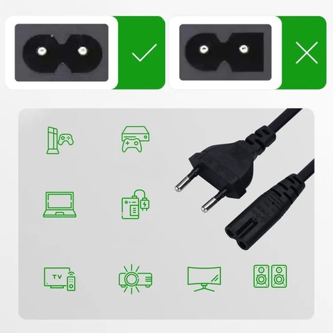 Cable de alimentación С7 puede usarse con convertidores multimedia, negro, 1.5 m Vista previa  1