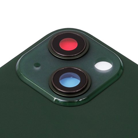 Housing Back Cover compatible with iPhone 13, (green, with camera lens, small hole) Preview 1