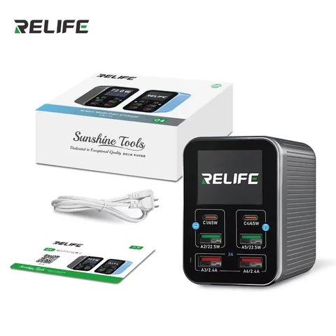 Mains Charger RELIFE Q4, (72 W, Quick Charge, Power Delivery (PD), 6 outputs) Preview 6