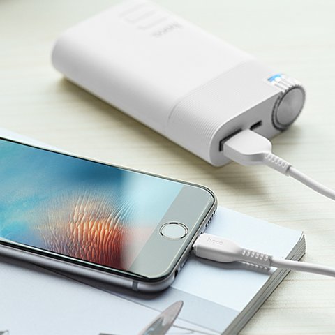 USB дата-кабель Hoco X20, USB тип-A, Lightning для Apple, 100 см, 2,4 А, белый Превью 1
