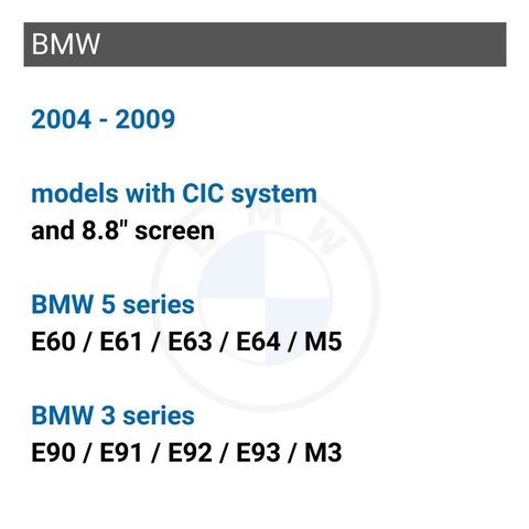 Pantalla de 8.8″ con funciones CarPlay / Android Auto para automóviles BMW serie 3 / 5 E60 - E93 / M3 (CIC) Vista previa  1