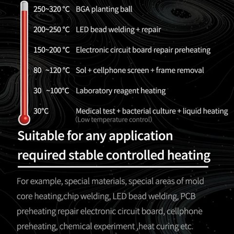 Preheating Platform Mechanic HT-10, (for motherboards repairing, 10*10cm, 20-320°С, 260W) Preview 3
