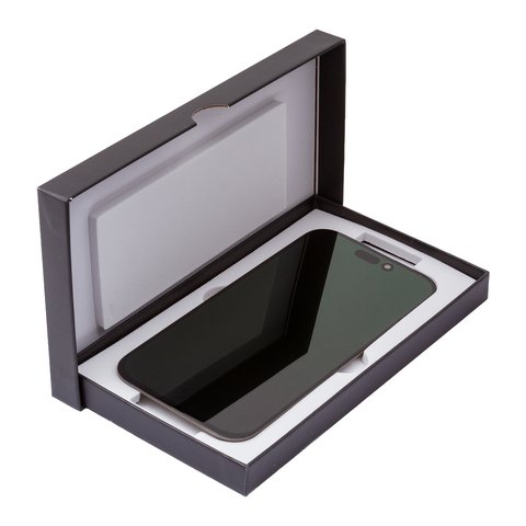 Pantalla LCD puede usarse con iPhone 16 Pro, negro, con marco, HC, sin microchip, (OLED), GX OEM hard Vista previa  2