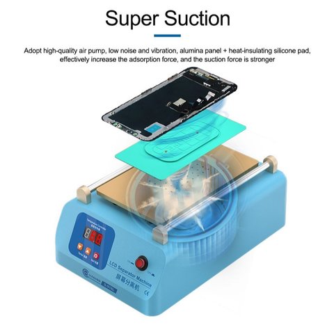 Dispositivo para despegar el módulo de pantalla Sunshine S-918L, se utiliza para pantallas de hasta 8.5", con bomba de vacío Vista previa  5