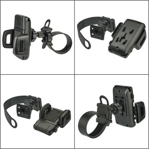 Держатель 258, с поворотным механизмом, велосипедный, черный, пластик Превью 1