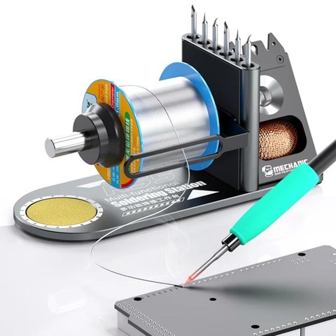 Підставка під паяльник Mechanic RS5, із стружкою для очищення жала, з органайзером Прев'ю 1